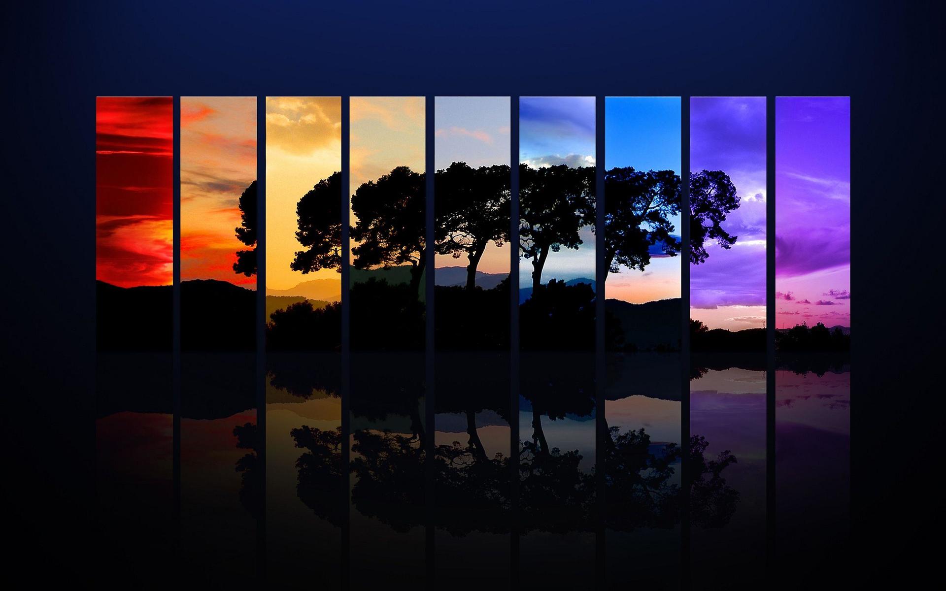 Fondo con arboles y colores